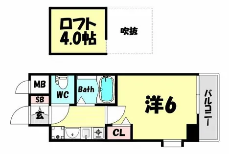エスムコート神戸県庁前3フィエルテ【11階】の間取り