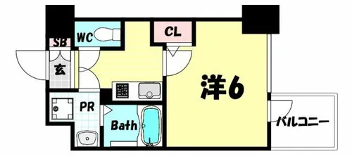 エスリード神戸三宮ヒルズ【9階】の間取り