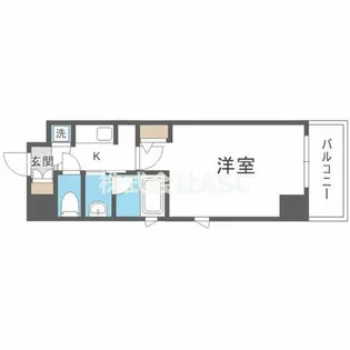 QCフラット北堀江【6階】の間取り