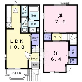 ソレビューフラン2【1階】の間取り