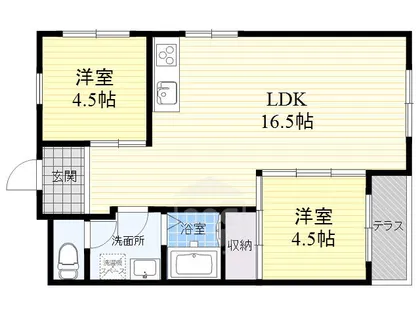 フルールハイツ【1階】の間取り