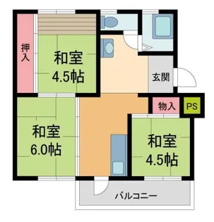 宝梅園1号棟【106号室】の間取り