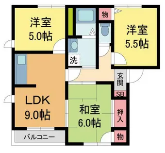 サニーヴィラ【B201号室】の間取り