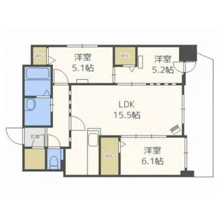 メゾン・クー・ドゥ・クールⅦ【7階】の間取り