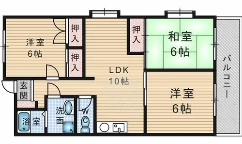 パステル新堂【3階】の間取り