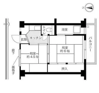 ビレッジハウス今在家1号棟【0404号室】の間取り