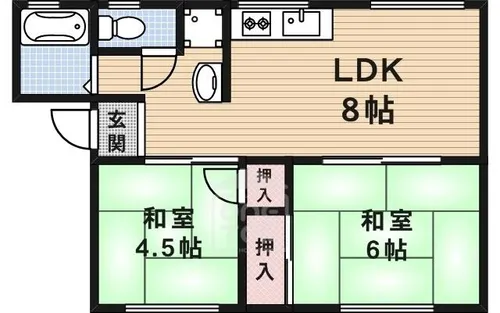 シティハイムソファレ山本【2階】の間取り