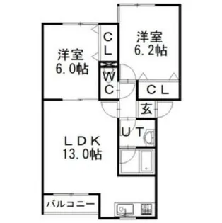 北海道札幌市北区新琴似十条3丁目【アパート】の間取り