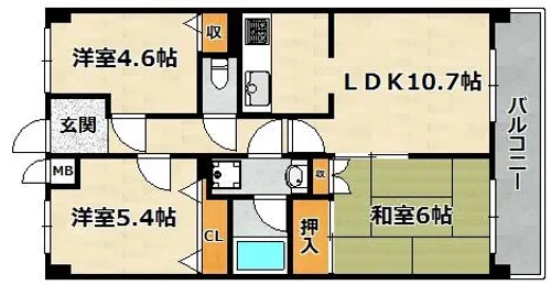 プリオーレ神戸山の手【617号室】の間取り
