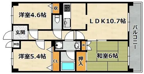 プリオーレ神戸山の手【617号室】の間取り