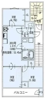 クリエオーレ南正雀【2階】の間取り