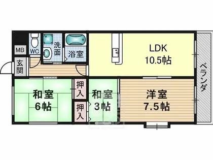 ルミエールチヨ【1階】の間取り