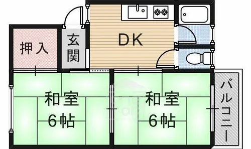 グリーンハイツB棟【1階】の間取り