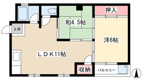 一歩堂マンション【5階】の間取り