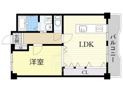 タウンハイツ南茨木1号館【3階】の間取り