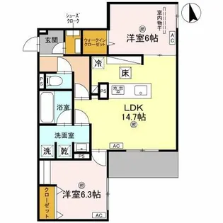 スペチアーレ杭全【1階】の間取り