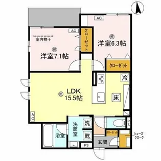 スペチアーレ杭全【3階】の間取り