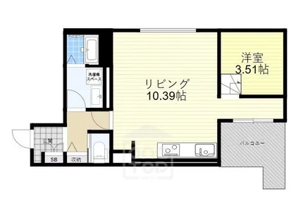 1LDKの間取り画像