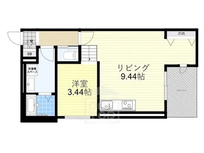 1LDKの間取り画像