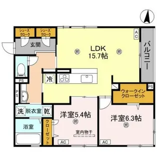 ブランノワール高槻【1階】の間取り