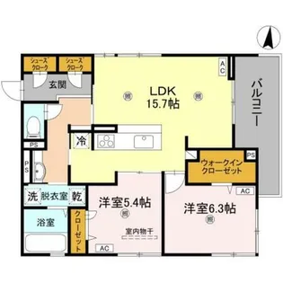 ブランノワール高槻【2階】の間取り