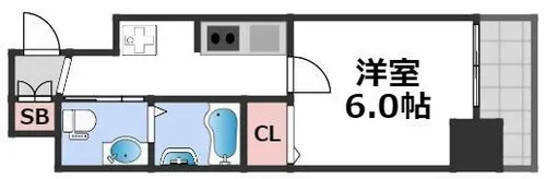 エグゼ難波南【6階】の間取り