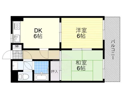 エリータ鳥飼【5階】の間取り