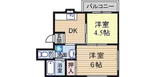 摂津第3マンション【1階】の間取り