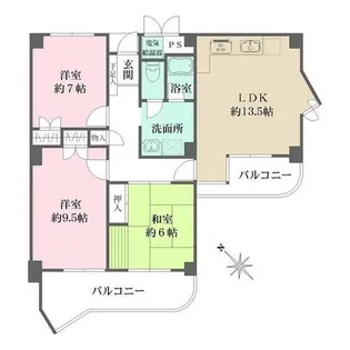 朝日ケ丘アーバンライフ【413号室】の間取り