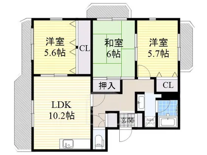 ハイツシャルマン【3階】の間取り
