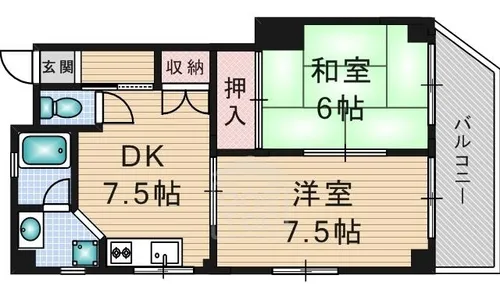 麻田レインボーハイツ【4階】の間取り