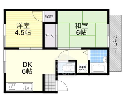 メロディーハイツ高槻1【1階】の間取り
