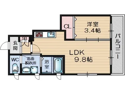 大阪府箕面市小野原西2丁目【アパート】の間取り