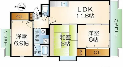 シャロームD【4階】の間取り