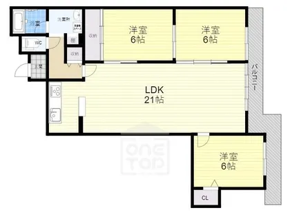 レジデンス茨木【1階】の間取り