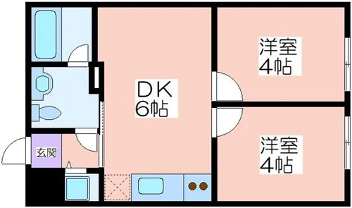 パラドール北加賀屋【312号室】の間取り