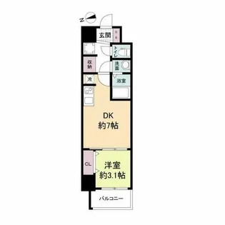 スペーシア日本橋東【15階】の間取り