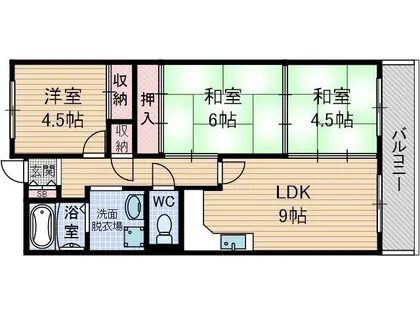 エクセレンス茨木【5階】の間取り