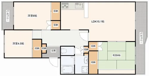 ECLARGE B棟【2階】の間取り