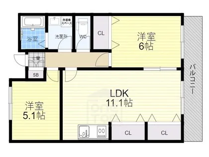 エクセル舞音【3階】の間取り
