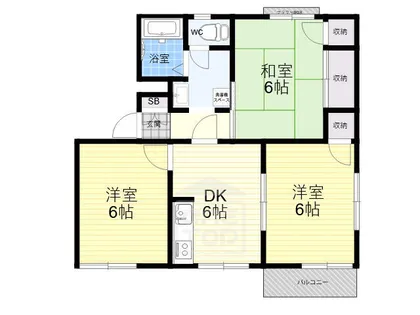 タウニー北春日丘C棟【2階】の間取り