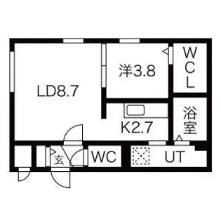 Roca Hassamu【1階】の間取り