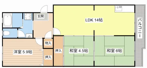 セレッソ甲西C号館【102号室】の間取り
