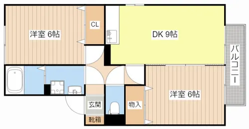 Casa甲賀【201号室】の間取り