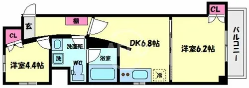 レバンガAP桜川FOX【6階】の間取り