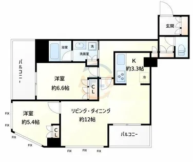 ディーグラフォート大阪NYタワー肥後橋【13階】の間取り