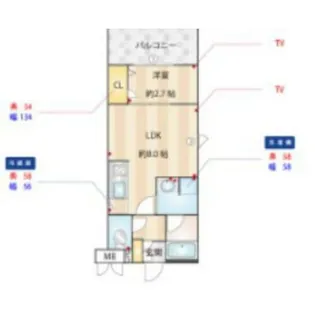 アトリオフラッツ高宮【206号室】の間取り
