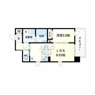 Live Flat塚本新北野【4階】の間取り