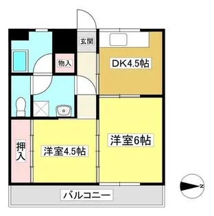 愛三ハイツ【203号室】の間取り