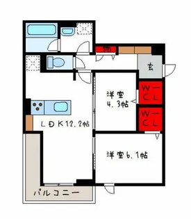 クレスト平野南【2階】の間取り